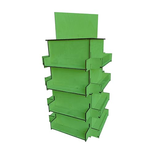 4-Sided Rotating Display Stand - Craft Shows, Trade Shows, Markets - Small & Medium-Sized Items like Stickers, Postcards, Coasters, Note Pads, Napkins, Easy to Assemble (Green) - color: Green