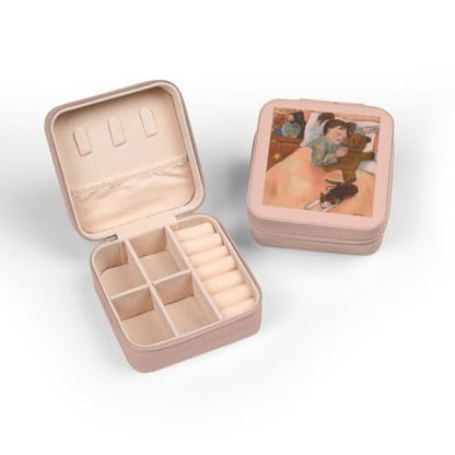 3dRose child sleeping child sleeping fish tank bed cat pastels soft bedroom girl cats soothing Jewelry Travel Case Pink