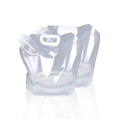 Soddeph Collapsible Water Container Bag, BPA Free Food Grade Clear Plastic Storage Jug for Sport Camping Riding Mountaineer,Freezable, Food Grade (2-pack-1.3 Gal) - style: 2-pack-1.3 Gal