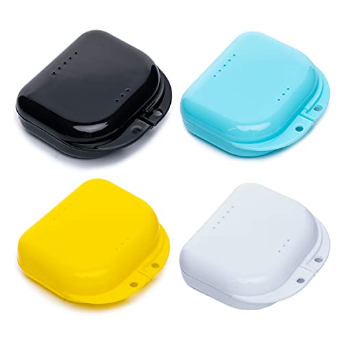 BOOMIBOO Retainer Case with Vent Holes, 4 Pcs Denture Cases