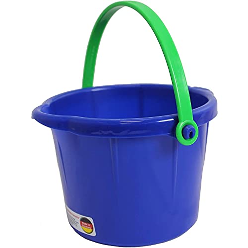 Spielstabil Beach Toys Bundle - 3 Pack of Small Sand Pails (1 Red, 1 Blue, 1 Yellow Beach Bucket) - Sand Buckets for Kids and Outdoor Play Equipment for 18 Months and Up
