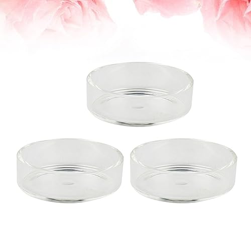 5pcs Round Shrimp Feeding Bowl Transparent Glass Dish for Fish Tank Durable Crystal Feeder for Shrimp and Reptiles Enhances Aquarium Landscape