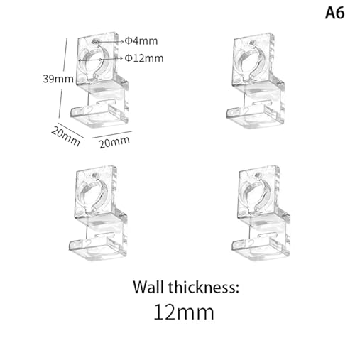Aquarium lid Clips 16pcs 6mm/8mm/10mm Fish Tank Acrylic Clips Aquarium Lid Cover Support Holder Bracket Clamp Stand Aquarium Supply(12mm) - color: 12mm