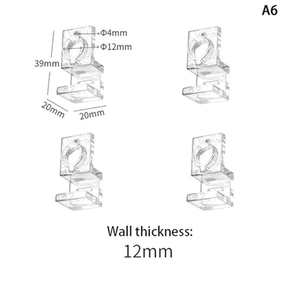 Aquarium lid Clips 16pcs 6mm/8mm/10mm Fish Tank Acrylic Clips Aquarium Lid Cover Support Holder Bracket Clamp Stand Aquarium Supply(12mm) - color: 12mm