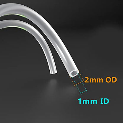 Feelers Silicone Tubing, Food Grade Pure Siliconce Hose 1mm ID 2mm OD 3.3ft, High Temperature Resistant Flexible Hose for Water Air Pump, Aquarium, Home Brewing, Kitchen - size: 1mm-2mm, style: 3.3 Feet
