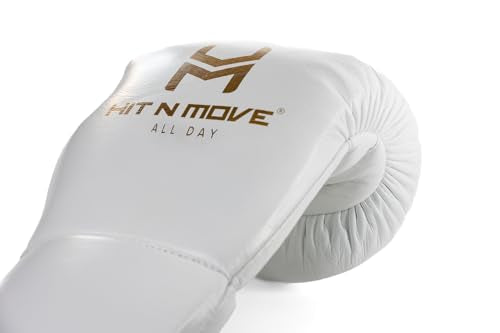 HIT N MOVE All Day Plus Weighted Boxing Gloves Men, Boxing Equipment, Heavy Bag Workout Gloves for Boxing, Training, Kickboxing, Muay Thai, MMA, 24 oz 1.5lbs - style: Lace-up Closure WHITE