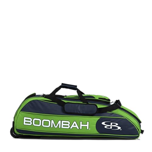 Boombah Beast Rolling Bat Bag - Multiple Color Options - Holds 8 Bats, Glove and Shoe Compartments - color: Navy/Lime Green