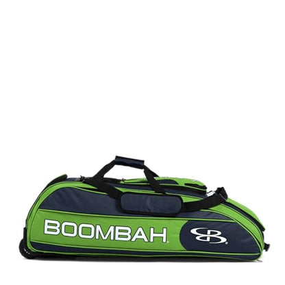 Boombah Beast Rolling Bat Bag - Multiple Color Options - Holds 8 Bats, Glove and Shoe Compartments - color: Navy/Lime Green