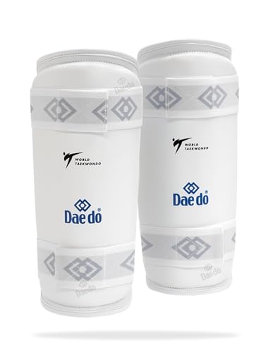 DAEDO WT Recognized Taekwondo Shin Guard, Officially Approved for International Competitions, Sizes S-XL, Lightweight and Durable Protection - size: Large