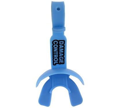 DAMAGE CONTROL Pacifier Football Mouth Guard – Permanent Strap – Light Blue - color: Light Blue