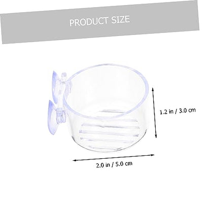 GALPADA 4Pcs Aquarium Fish Feeding Cups with Suction Cups Red Worm Storage Container for Freshwater Saltwater Tanks for Convenient Fish Food Holding and Feeding
