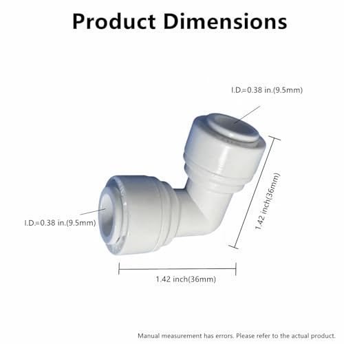 10 Pack 3/8 RO Tubing Elbow Connector 90 degree 3/8 Water Line Fittings Push to Connect Fittings for RO/DI Water Filter System/aquarium - style: 3/8" elbow connect(10)