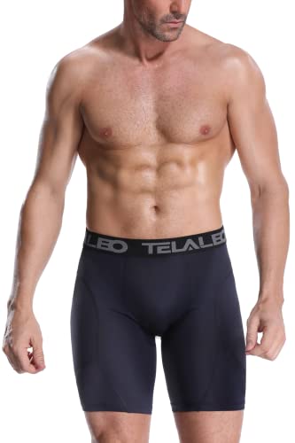Compression Shorts Men Spandex Athletic Underwear Boxer Brief Base Layer - color: Black(2pcs)+blue(2pcs)+gray(1pcs), size: Small