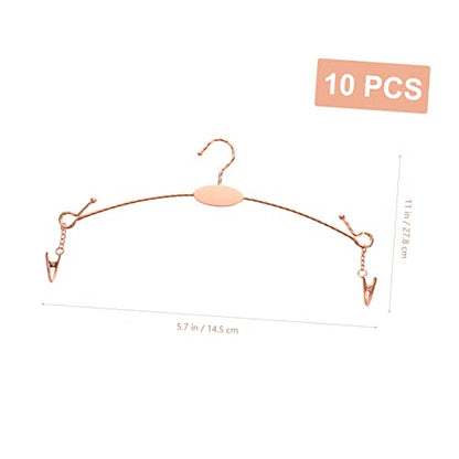 VICASKY 10pcs Hangers Rose Gold Iron Wire Tank Tops Organizer Non Slip Underwear Display Rack Multipurpose Closet Storage for Women
