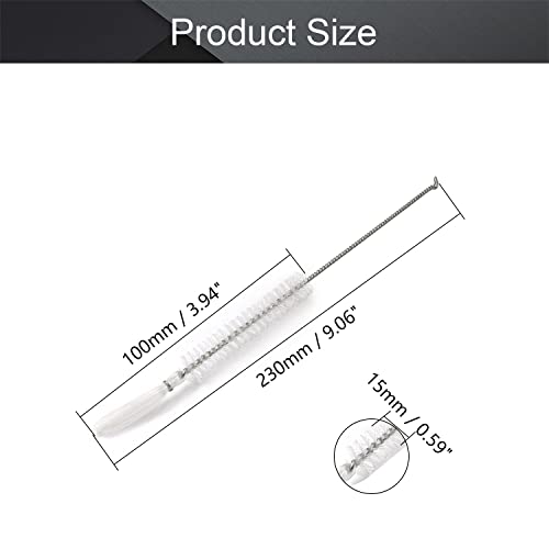 Utoolmart 15mm Dia Twist Handle Nylon Test Tube Brush Bottle Cleaning Brush Cleaner Industrial Brush Straw Cleaning Brush Manual Wire Brush 5Pcs