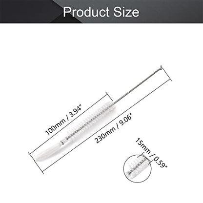 Utoolmart 15mm Dia Twist Handle Nylon Test Tube Brush Bottle Cleaning Brush Cleaner Industrial Brush Straw Cleaning Brush Manual Wire Brush 5Pcs