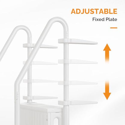 VINGLI Pool Ladder for Above Ground Pools 4-Step, Safety Stair - Full White - color: Full White, size: 4 Steps