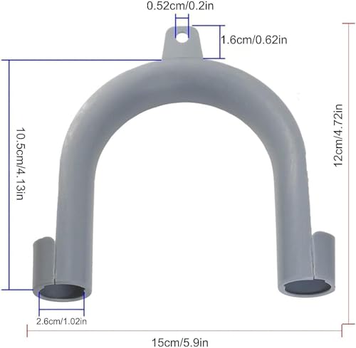 2Pcs Gray Plastic U-Shape Washing Machine Drain Hose Holder - Secure & Organize Drain Hose, 2 Pack