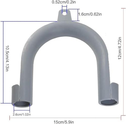 2Pcs Gray Plastic U-Shape Washing Machine Drain Hose Holder - Secure & Organize Drain Hose, 2 Pack