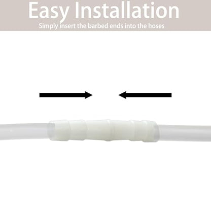 10PCS Plastic Hose Barb Fitting 5/16" x 5/16" Barbed Splicer Mender Joint Adapter Union Connectors for Aquarium Household Air Liquid Pipe Repair