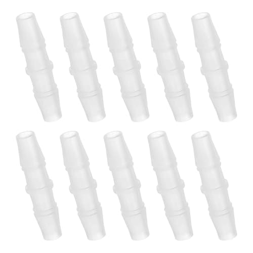 MECCANIXITY 10pcs Plastic Hose Barb Fitting, 5/16" Barbed Hose Pipe Fitting Splicer Mender Joint Adapter for Water Liquid Fuel Line Tube, Clear - color: Clear, size: 5/16"