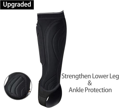 Soccer Shin Guards, Soccer Protective Gear with Calf and Ankle Pads, Shin Guard Pads for Youth and Adult - color: Black, size: Medium