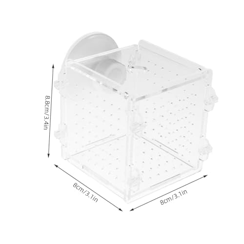 Toddmomy 2pcs Acrylic Fish Breeding Box Isolation Box Fish Separator for Aquarium Hatchery Incubator with Suction Cup for Shrimp Clownfish Guppy