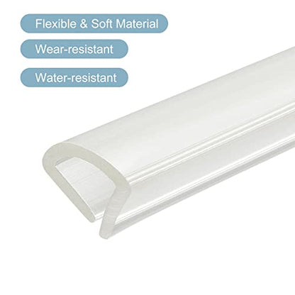 uxcell U Channel Edge Trim, 8.2ft Length Soft Rubber Guard Seal Strip Edge Protector Fit for 14-15mm Edge, (15/32" W x 3/4" H) Clear - size: 15/32"x 3/4"x 8.2ft