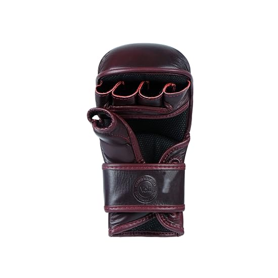 Vali Lancer Leather Hybrid MMA Sparring Gloves 7oz - color: Red, size: Large