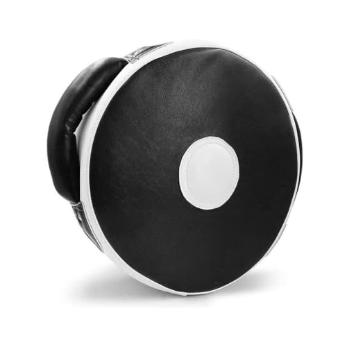 Aoneky Pro 14" Leather Punch Shield - Focus Mitt for Boxing, MMA & Kickboxing Training | Ultra-Lightweight Strike Pad with Shock-Absorbing Padding for Trainers & Partners - color: Black
