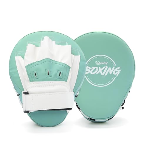 Valleycomfy Boxing Pads Curved Focus Punching Mitts for Men Women - color: Cyan