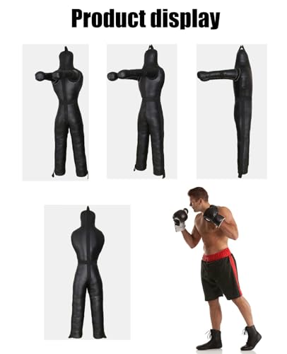 DYK&NX Hanging Grappling Dummy, Judo Punching Bag Dummy, MMA Dummy, Standing Sitting Laying Throwing, 185cm Life-Size, for Martial Arts Boxing Karate Multiple Training, UNFILLED