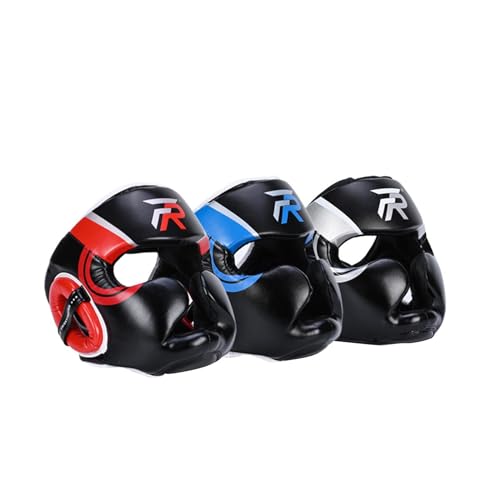 Boxing Headgear Face Cover Forehead and Ear Protection Full Face Protection for Sparring Karate Taekwondo Training Men Women - color: Argent L