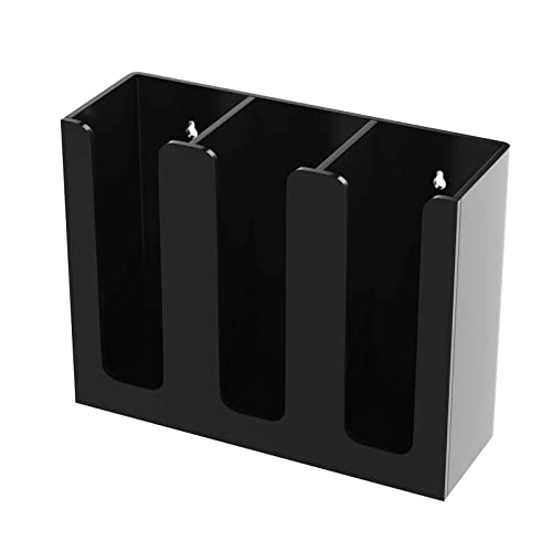 Acrylic Coffee Cup and Lid Storage Organizer Holder, 3 Compartments, Black - color: Black-3 Compartment