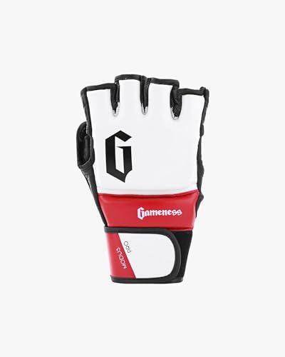 Gameness Pro Training Gloves - color: White/Black/Red, size: Small