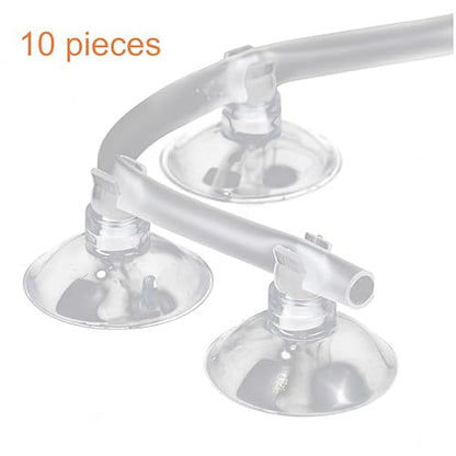 Aquarium Suction Cup Clips Set Fish Tank Air Line Holder Clear Plastic for Glass Fish Supples and Fish Tank Clear Airline Tubing Decorations Shrimp Nests and Reptile - size: Φ0.39in/10mm