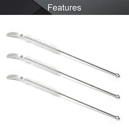 Utoolmart 15mm Dia Twist Handle Nylon Test Tube Brush Bottle Cleaning Brush Cleaner Industrial Brush Straw Cleaning Brush Manual Wire Brush 5Pcs