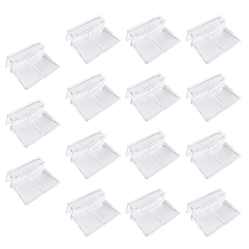 Aquarium lid Clips 15Pcs Acrylic Aquarium Support Brackets for Glass Covers High Transparency Fish Tank Cover Holder Universal Fit