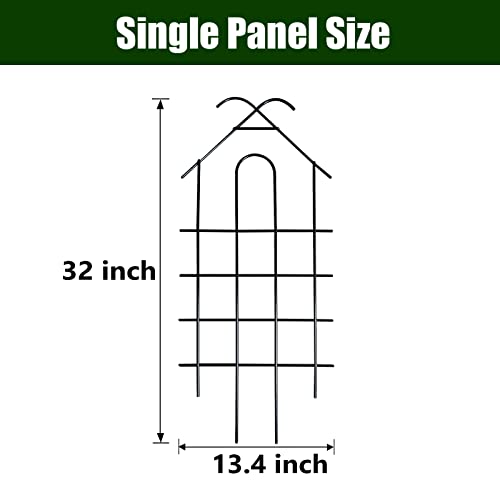 32" Metal Garden Trellis for Climbing Plants, 4 Pack Plant Trellis for Potted Plants, Indoor Outdoor Black Trellis for Vines, Flowers, Cucumbers, 13.4" Wide - size: 32 inch