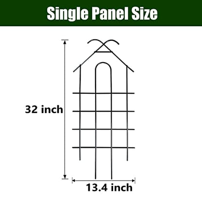 32" Metal Garden Trellis for Climbing Plants, 4 Pack Plant Trellis for Potted Plants, Indoor Outdoor Black Trellis for Vines, Flowers, Cucumbers, 13.4" Wide - size: 32 inch