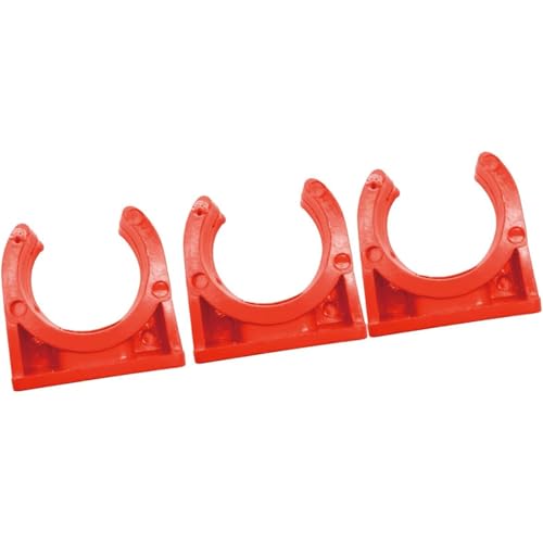 50 Pcs U-Shaped PVC Pipe Clamps Clips, U-Shaped Buckles Fit for 1/4" (16mm) Pipes, Supply and TV Trays Tubing Hose Hanger Support Pex Tubing (Red 16mm) - size: 16mm,50Pcs(Red)