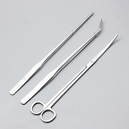 Aquarium Plants Tools, Aquascaping Tweezers Scissor Spatula Tool Stainless Steel Aquarium Tank Aquascaping Tools Set for Fish Starter Kits (3pc/4pc/5pc) (5 PCS)