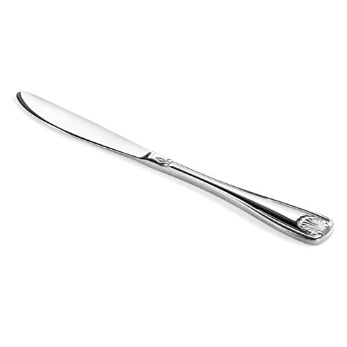 New Star Foodservice Shell Pattern 18/0 Stainless Steel Dinner Knife, 8.6-Inch, Set of 12, Commercial Grade - size: Dinner Knife (8.6-inch)