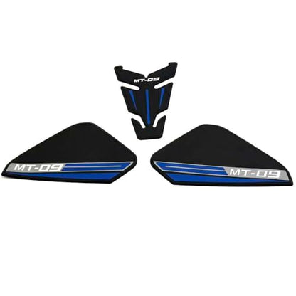 Motorcycle Fuel Tank Rubber Protection Pads for Yamaha MT-09 MT-09 SP 2025 - Anti-Slip Scratch Resistant Tank Traction Grips Sticker Decals (A) - color: blue