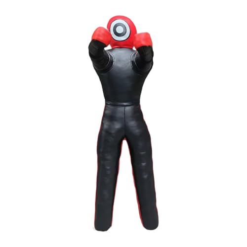 Unfilled Wrestling Dummy Punching Bag Professional Boxing Dummy Grappling Training Aid for Practice Workout Throwing Indoor PU Leather- 170cm Height