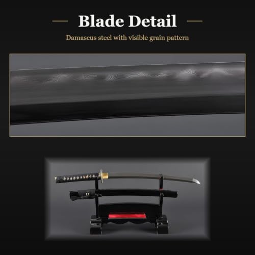 Hand Forged 1045 Heat-Tempered Katana, Full Tang Sword - color: Dragon648