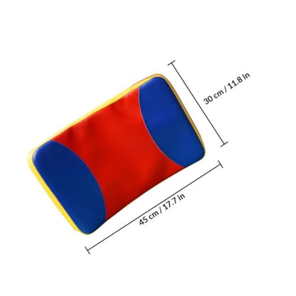 Taekwondo Kick Shield and Kicking Strike Pad, Large Three-Color Curved Kickboxing Body Protector with Handle for Martial Arts Training and Sparring