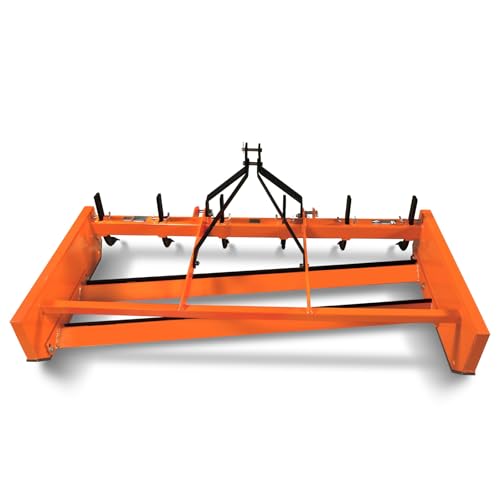 84" Heavy Duty Tractor Land Leveler Land Plane Scraper Grader Attachment with 6 Shanks 3 Point Hitch,Cat. 1, 30-60HP, Model LP84