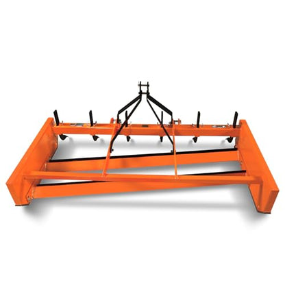 84" Heavy Duty Tractor Land Leveler Land Plane Scraper Grader Attachment with 6 Shanks 3 Point Hitch,Cat. 1, 30-60HP, Model LP84
