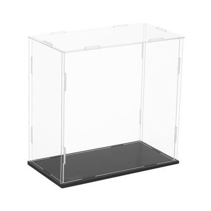uxcell Acrylic Clear Display Case for Collectibles Self-Assemble Display Boxes, Black Base Dustproof Countertop Storage Box for Collectibles Action Figures, 7.9 x 3.9 x 7.9 Inch - size: 7.9 x 3.9 x 7.9 Inch